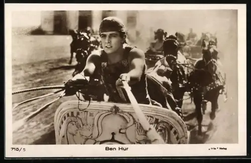 AK Streitwagenszene aus dem Film Ben Hur