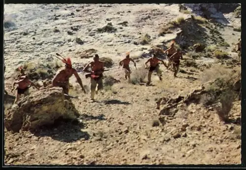 AK Der letzte Mohikaner, Die Irokesen stürmen den Berg: Sie sind ihres endgültigen Sieges sicher...