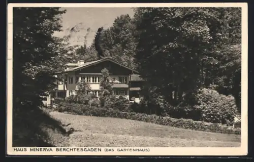 AK Berchtesgaden, Hotel Haus Minerva (das Gartenhaus)