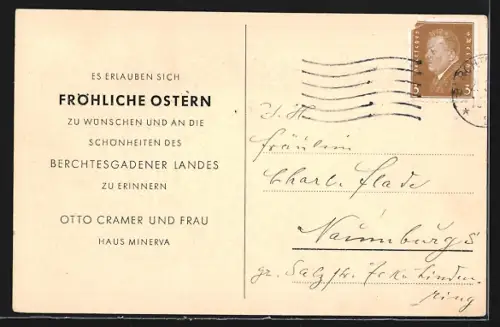AK Berchtesgaden, Hotel Haus Minerva (das Gartenhaus)