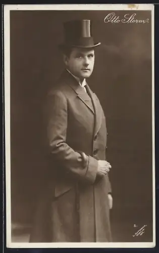 AK Otto Stern mit Zylinder, Portrait