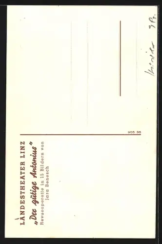 AK Rosi Weng u. Ludwig Geiger strahlen, Revueoperette Der gütige Antonius, Liedtext