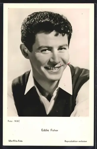 AK Schauspieler Eddie Fisher in die Kamera lächelnd