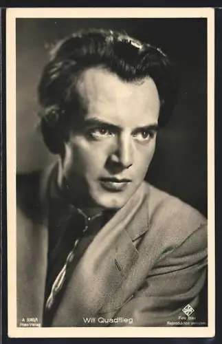 AK Schauspieler Will Quadflieg, mit ernstem Blick