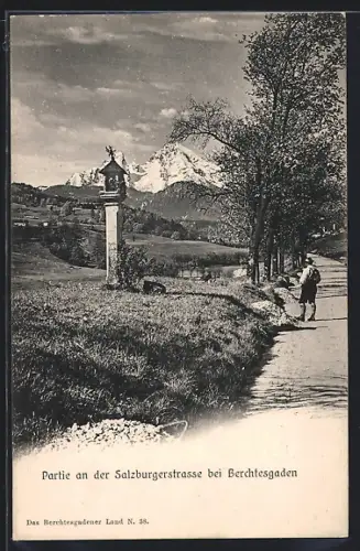 AK Berchtesgaden, Partie an der Salzburgerstrasse