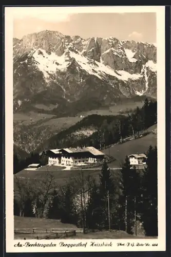 AK Au-Berchtesgaden, Berggasthof Heissbäck gegen das Hochgebirge