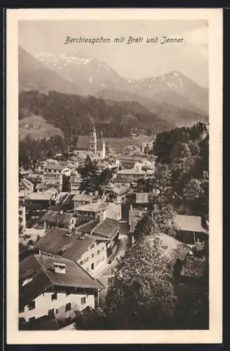 AK Berchtesgaden, Blick auf Ort mit Brett und Jenner