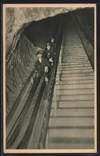 AK Berchtesgaden, Rutschbahn im Salzbergwerk