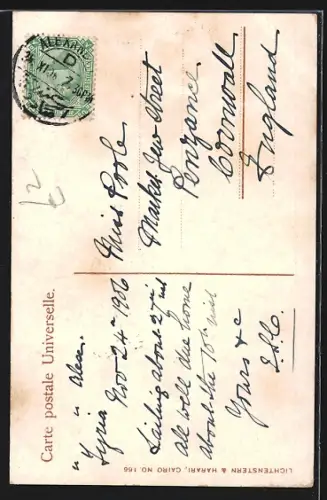 AK Alexandrie, Rue Cheriff Pacha, Strassenpartie