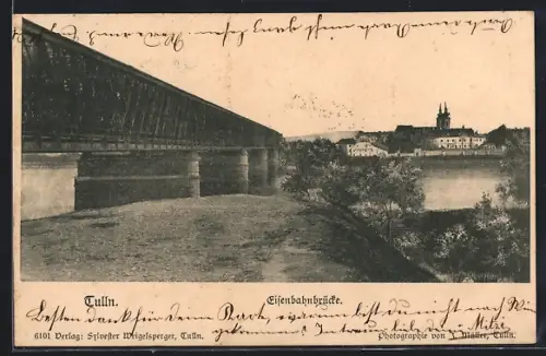 AK Tulln, Ansicht der Eisenbahnbrücke