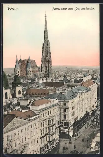 AK Wien, Panorama mit Stefanskirche