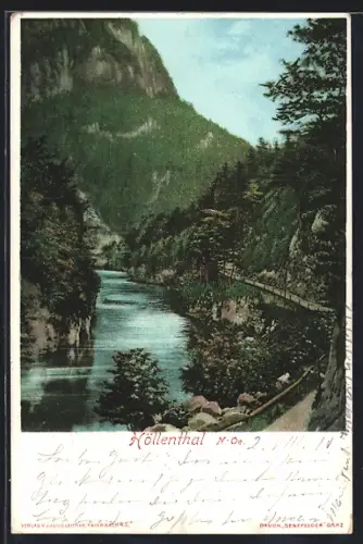AK Reichenau /N.-Oe., Partie im Höllental mit Fluss