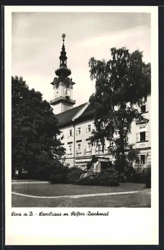 AK Linz a. D., Landhaus m. Stifter-Denkmal