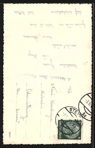 AK Steyr /O.Ö., Ortsansicht mit Kirche gegen die Berge