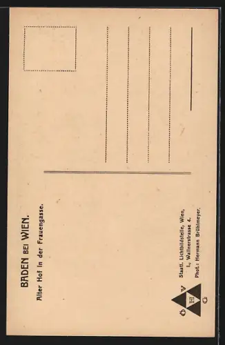 AK Baden bei Wien, Alter Hof in der Frauengasse