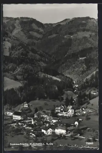 AK Kleinzell, Ortsansicht aus der Vogelschau