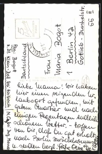 AK Kleinzell, Ortsansicht aus der Vogelschau