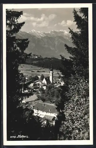 AK Natters, Teilansicht mit Kirche vom Berghang aus