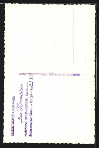 Foto-AK Bad Aussee /Salzkammergut, Gasthaus Zur Himmelsleiter, Marianne Simonsberger