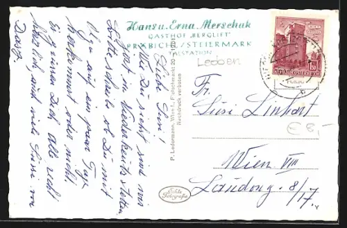 AK Präbichl, Gasthof Berglift, Talbahnhof