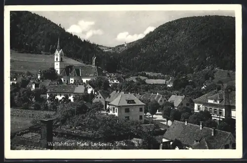 AK Maria Lankowitz /Stmk., Strassenpartie mit Kirche