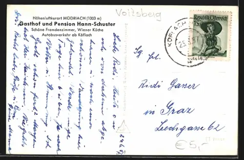 AK Modriach, Ortspartie mit Kirche