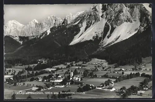 AK Ramsau am Dachstein, Teilansicht gegen Dachsteinsüdwände