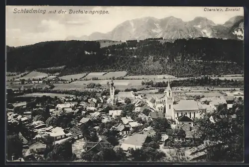 AK Schladming, Teilansicht mit der Dachsteingruppe