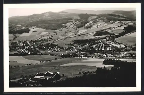 AK Hohenfurth, Teilansicht mit Kirche