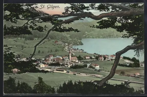 AK St. Gilgen, Teilansicht mit Kirche