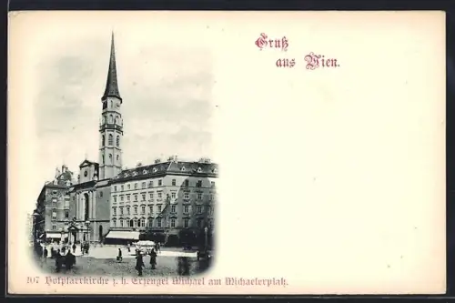 AK Wien, Hofpfarrkirche zum heiligen Erzengel Michael am Michaelerplatz