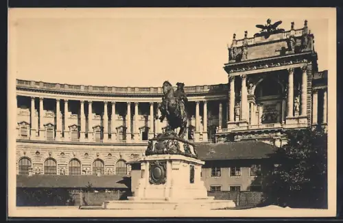 AK Wien, K. k. Hofburg mit Prinz Eugen-Denkmal