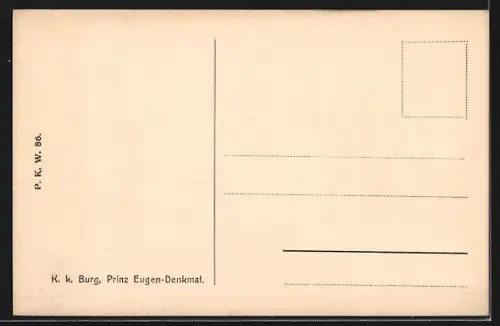 AK Wien, K. k. Hofburg mit Prinz Eugen-Denkmal