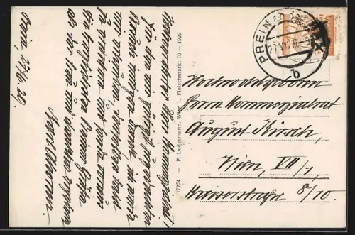 AK Prein a. d. Rax /N.-Oe., Ortsansicht mit Kirche vor Bergkulisse