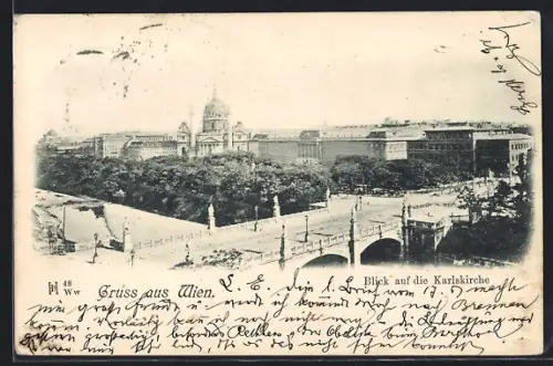 AK Wien, Blick auf die Karlskirche