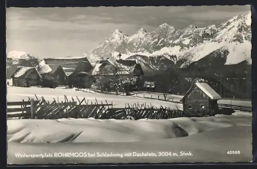AK Rohrmoos b. Schladming /Stmk., Ortspartie mit Dachstein