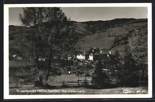 AK St. Lambrecht, Ortschaft aus der Ferne