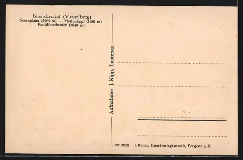 AK Brand im Brandnertal, Teilansicht mit Scesaplana, Mottenkopf und Panüllerschrofen