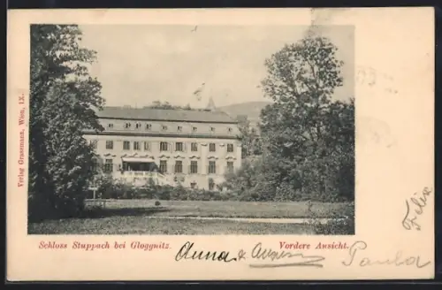 AK Gloggnitz, Schloss Stuppach, Vordere Ansicht