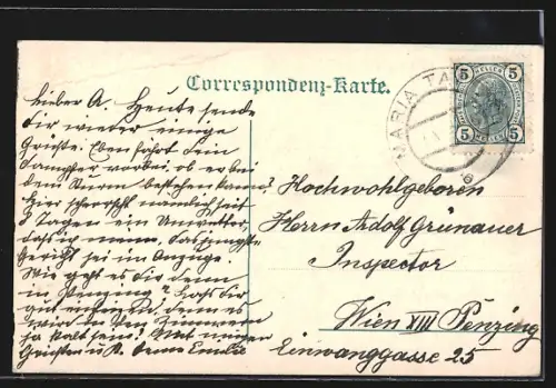 AK Maria Taferl, Wallfahrtsort von der Donau aus, Dampfer