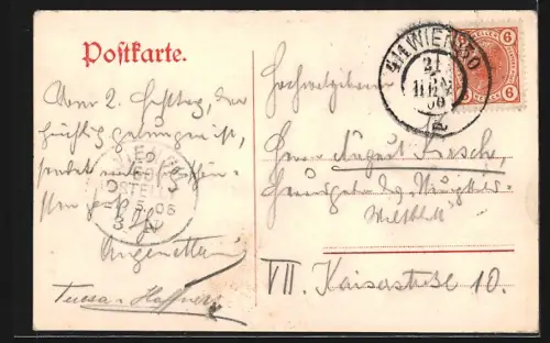 Künstler-AK Wien, Veilchenfest unter Otto dem Fröhlichen 1330, Festgelände, Liebespaar