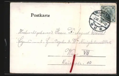 AK Wien, Neu-Breitensee, Ortsansicht von der Kirchturrmspitze, 1897