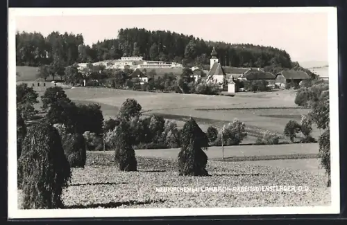 AK Neukirchen bei Lambach, Arbeitsdienst-Lager mit Ort von einem Feld aus