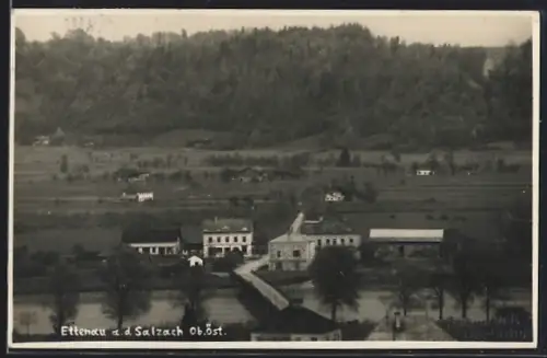 AK Ettenau a. d. Salzach, Ortsansicht mit Umgebung aus der Vogelschau