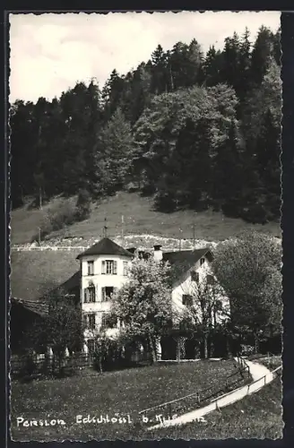 AK Kufstein /Tirol, Pension Edschlössl mit Strasse