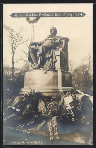 AK Wien, Goethe-Denkmal am Opernring, Enthüllung am 15. Dezember 1900