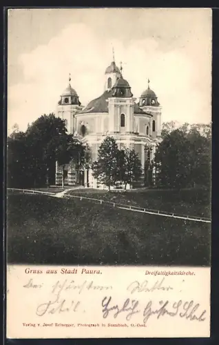 AK Stadl Paura, Dreifaltigkeitskirche aus der Vogelschau