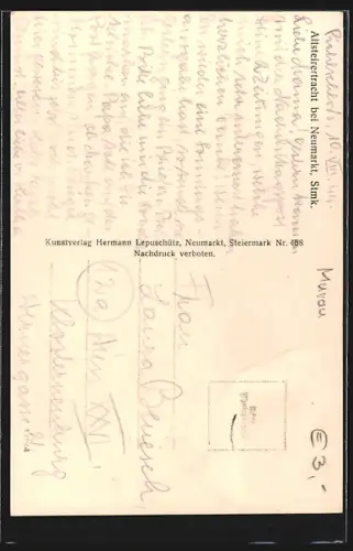 AK Neumarkt /Stmk., Sonnabend, Paar in Altsteirertracht, Ortspartie