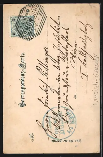 AK Windisch-Garsten, Gradenalm mit Almhaus und kleiner Versammlung