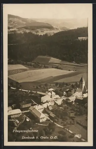 AK Dimbach b. Grein, Teilansicht, Fliegeraufnahme